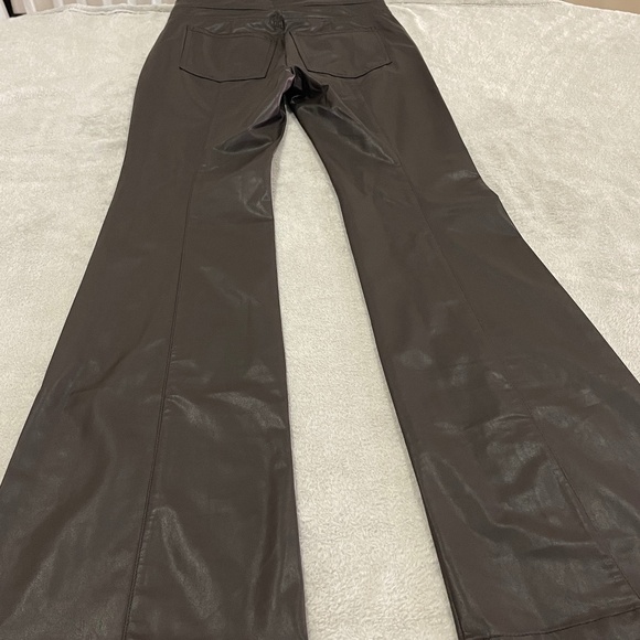 Brown Faux Leather Bootcut Pants - Picture 8 of 16